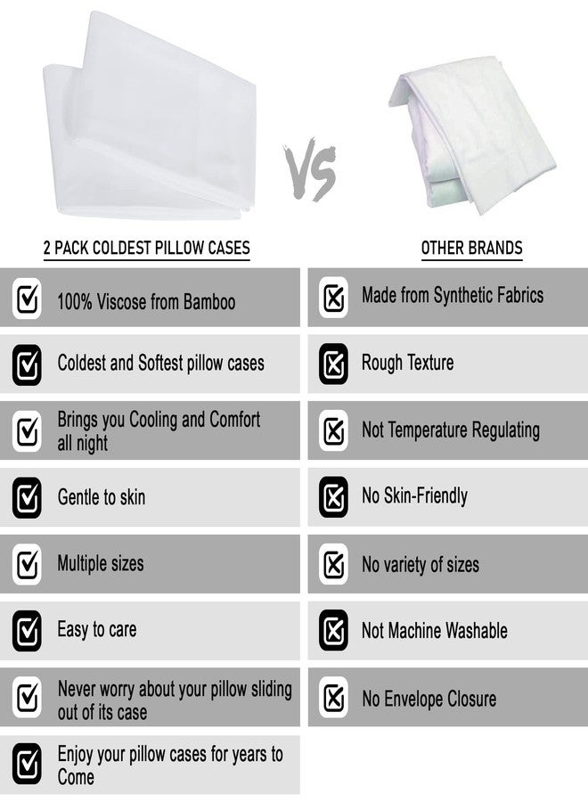 ذا كولديست ووتر طقم أغطية وسائد كولدست (قطعتان) - عبوة من غطاءي وسادة بإغلاق ظرفي، غطاء وسادة يسمح بمرور الهواء - 100% فيسكوز مشتق من الخيزران - Image 3